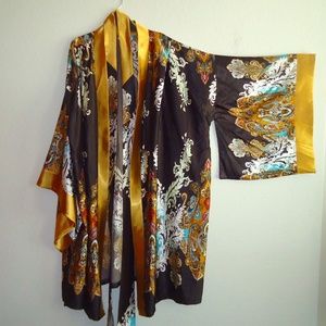 Original Fashion KG Women's Kimono Black Gold  Size-XL-5XL/56
